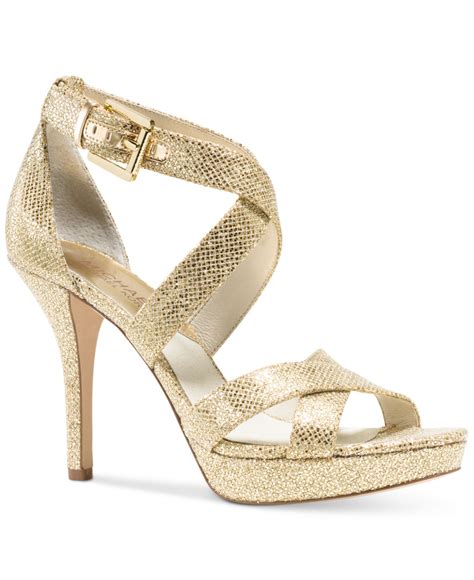 michael kors platform sandals gold|michael kors closed toe sandals.